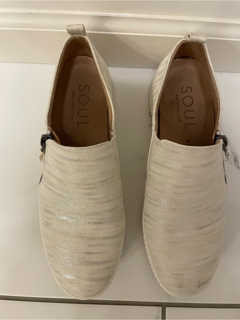 SOUL Naturalizer Ivory Shimmer Slip-On Sneakers